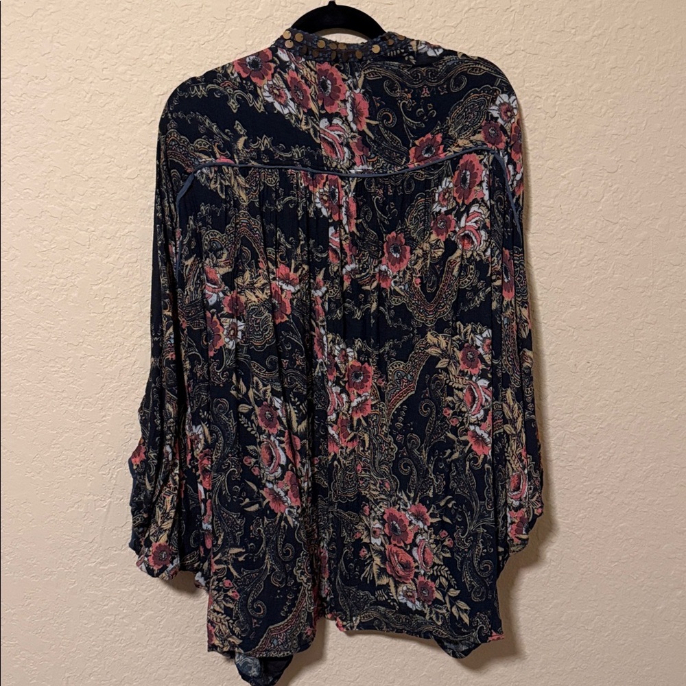 Free People Floral Cardigan with Gold Accents - Picture 3 of 4